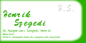 henrik szegedi business card